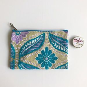 Handmade Floral Moroccan Pouch - Small